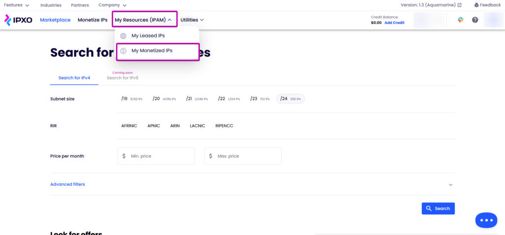 How to access My Monetized IPs in the IPXO Portal.