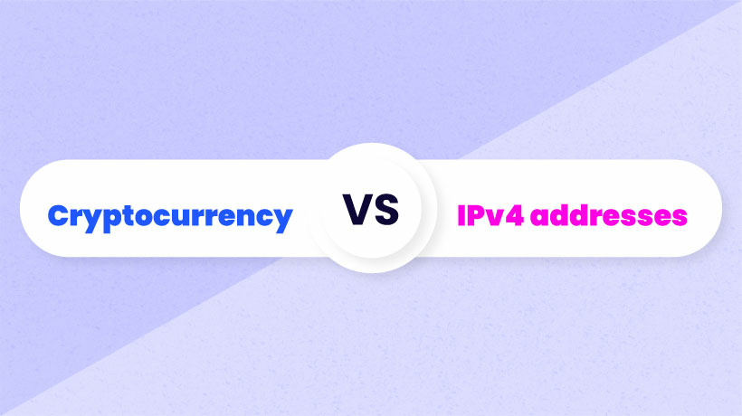 The comparison of Cryptocurrency vs. IPv4 addresses.