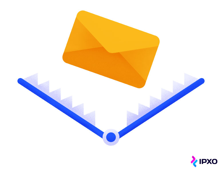 Email over a trap symbolizing a spam trap.