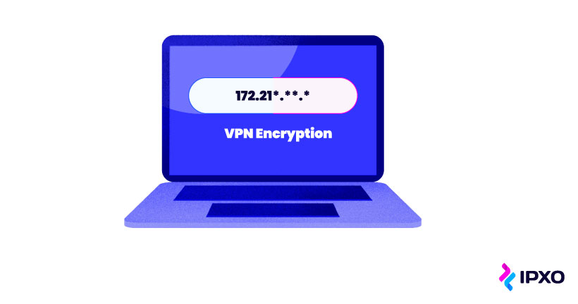 An IP address, half of which is invisible because of VPN encryption.