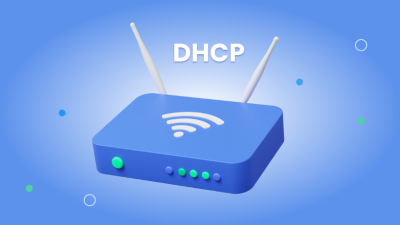 A router with a title DHCP