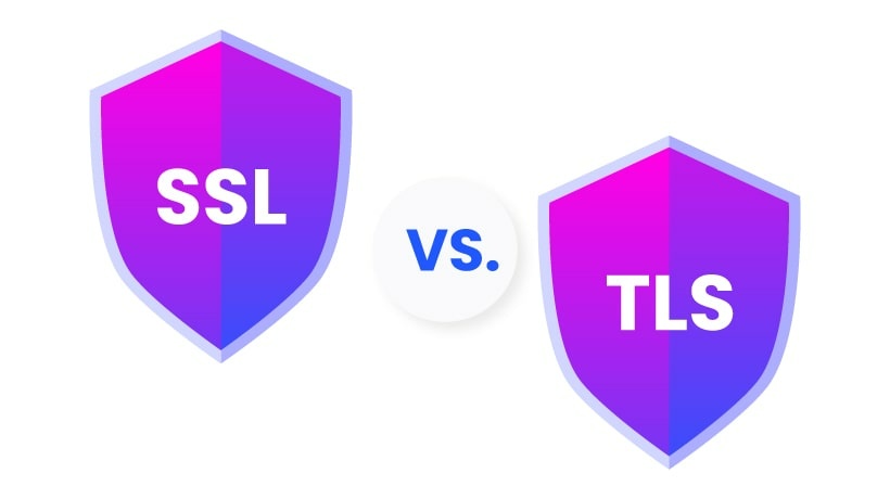 Two shields representing SSL and TLS security protocols.