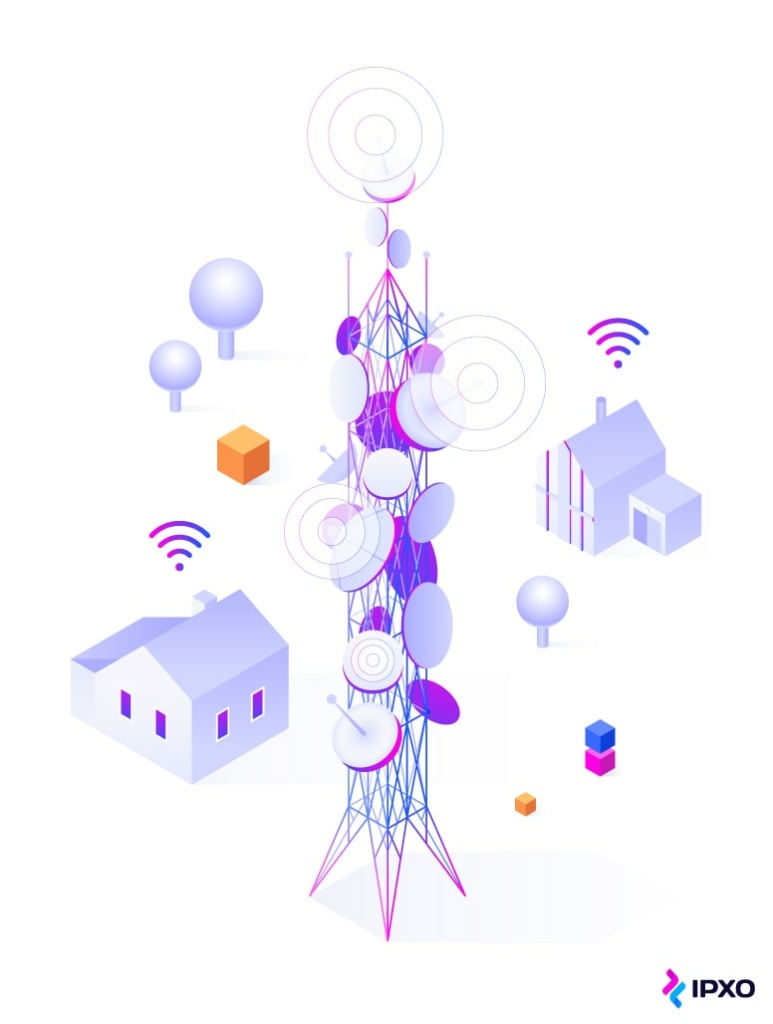 A wireless ISP provides internet using a wireless connection to nearby homes.