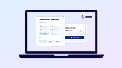 Laptop with IPXO Portal on the screen.