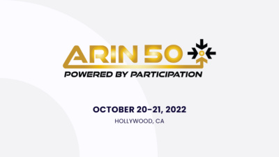 ARIN 50 event poster.