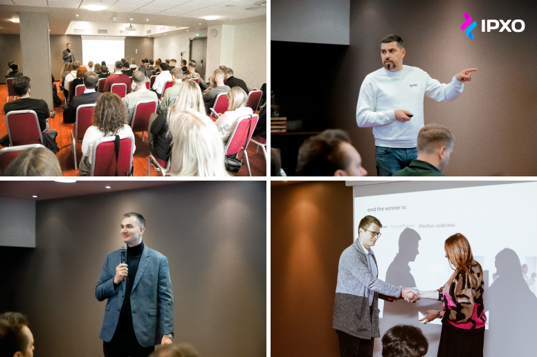 A collage of four photos from the IPXO Town Hall October event.