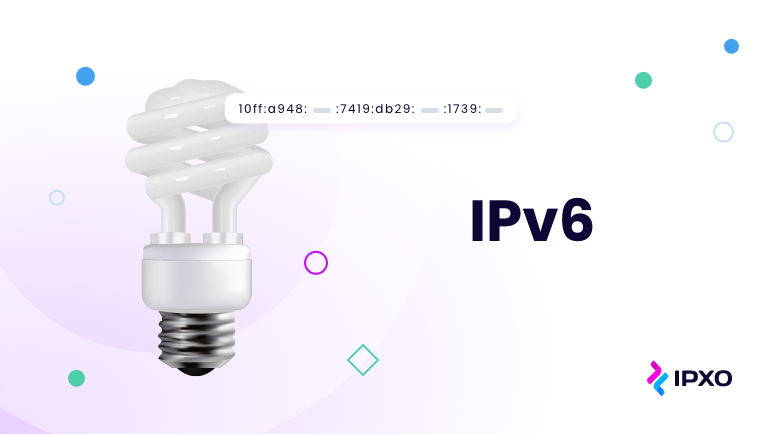 A modern, energy-efficient LED bulb, representing IPv6.