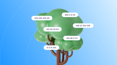 a tree with ip addresses hanging