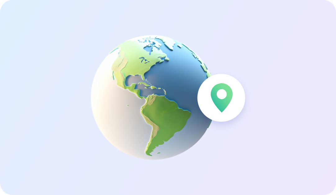 Globe with a pin